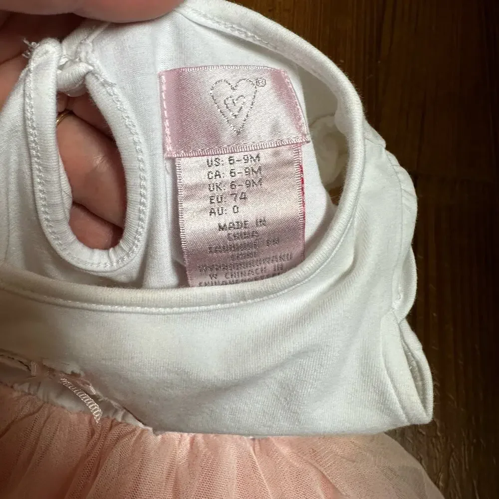 Bunny‎ teacup embroidered midi tiered tutu tank dress SIZE 6-9M